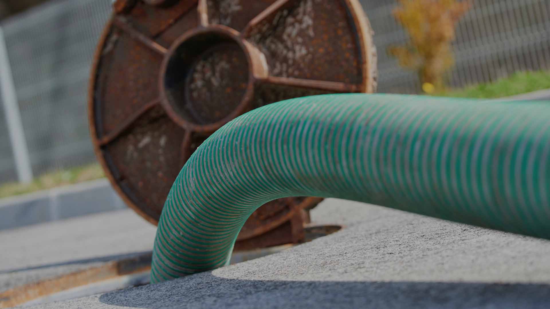 Pumping for a municipal septic tank.